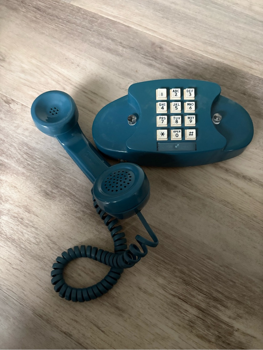 Vintage Teal Blue Western Electric Princess Push Button Telephone